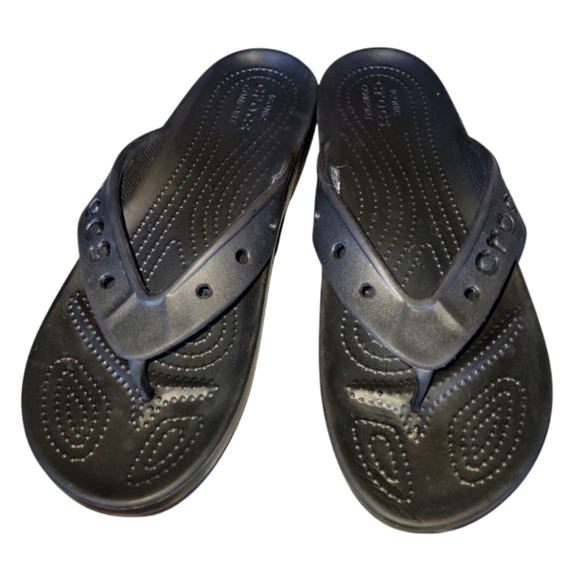 CROCS Classic Black Unisex Flip Flop Thong Sandals M 7 W 9 - Picture 1 of 6